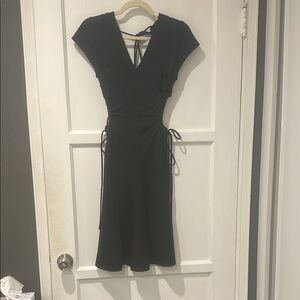 A.L.C. Black Wrap Tie Front Cocktail Dress